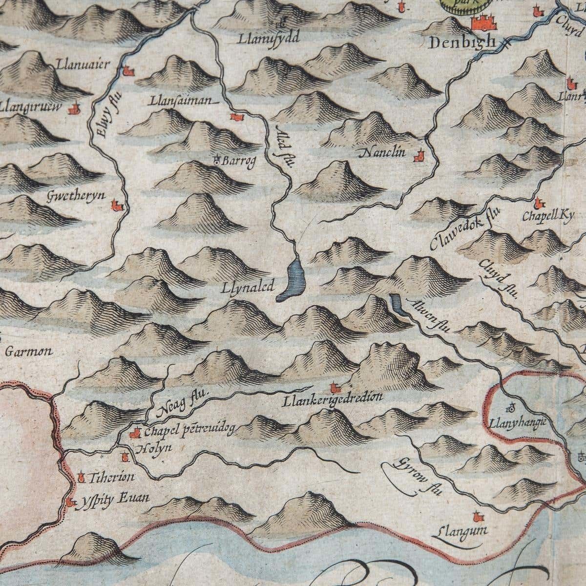 photo buy 17th Century John Speed Map Of Denbighshire, C.1610