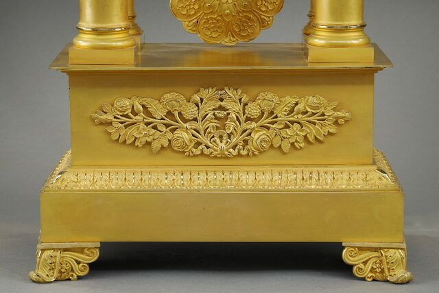 photo for sale Large Gilt Bronze Portico Clock, Restoration Period