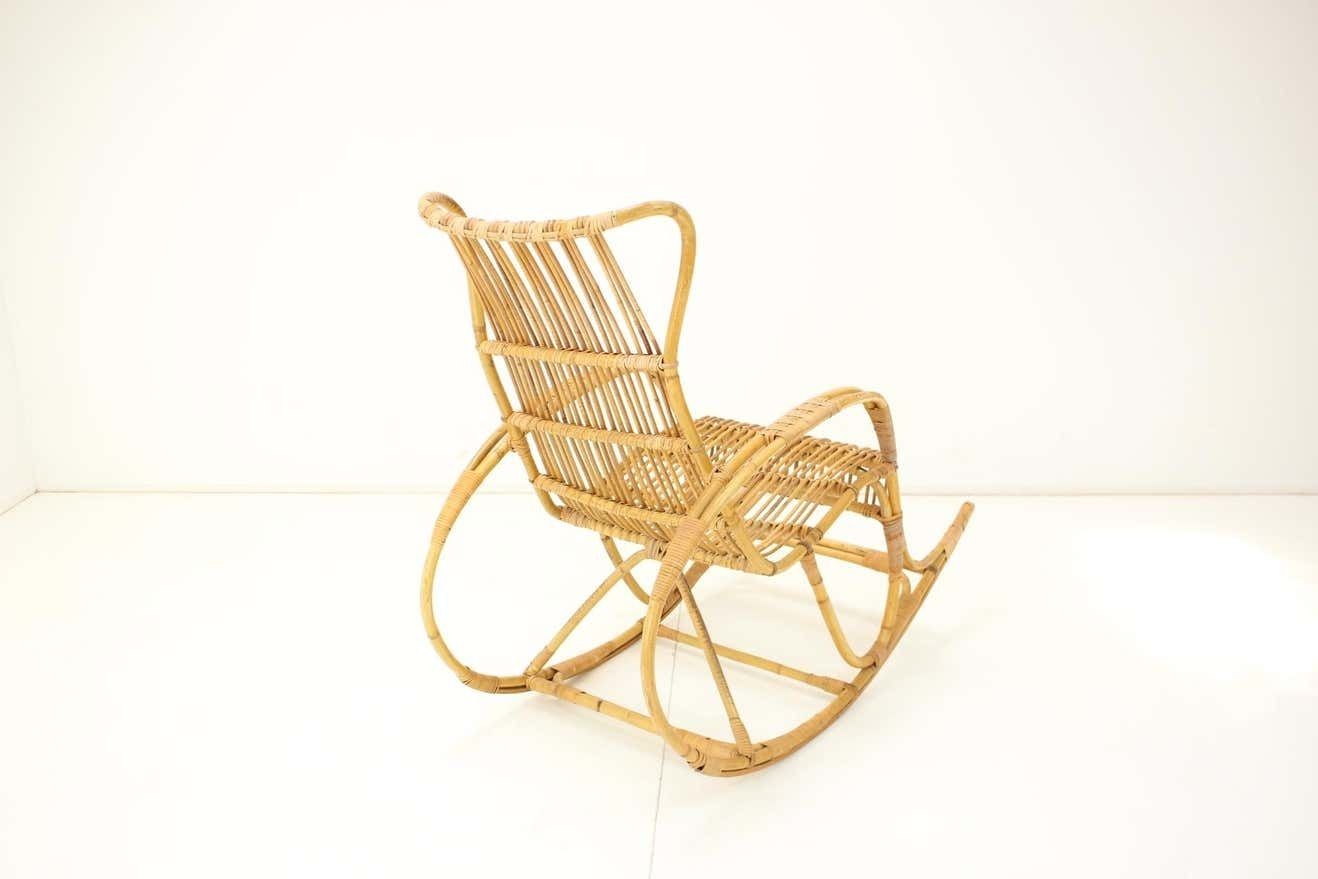 Mid Century Rattan Rocking Chairs, 1960's photo Furniture