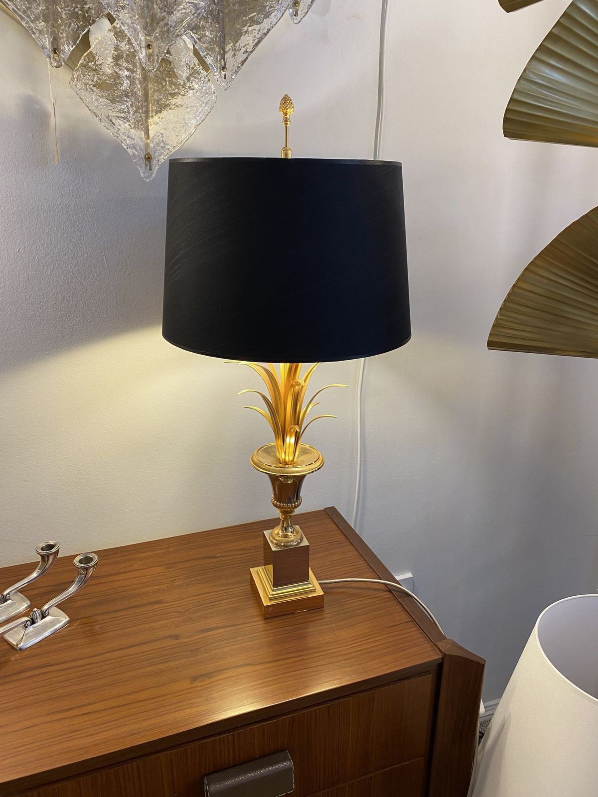 1970's Brass Table Lamp In The Style Of Maison Charles photo furniture