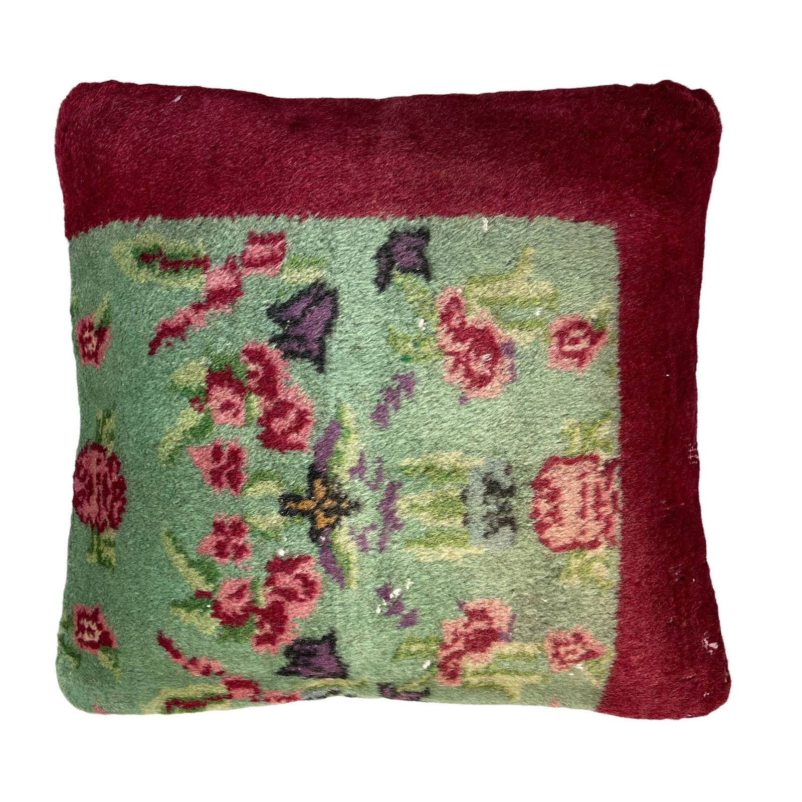 18'' X 18'' Vintage Hand Made Rug Cushion Cover, 45 X 45 Cm Decorative Rug Pillow Cover, Large Vintage Turkish Rug Cushion Cover