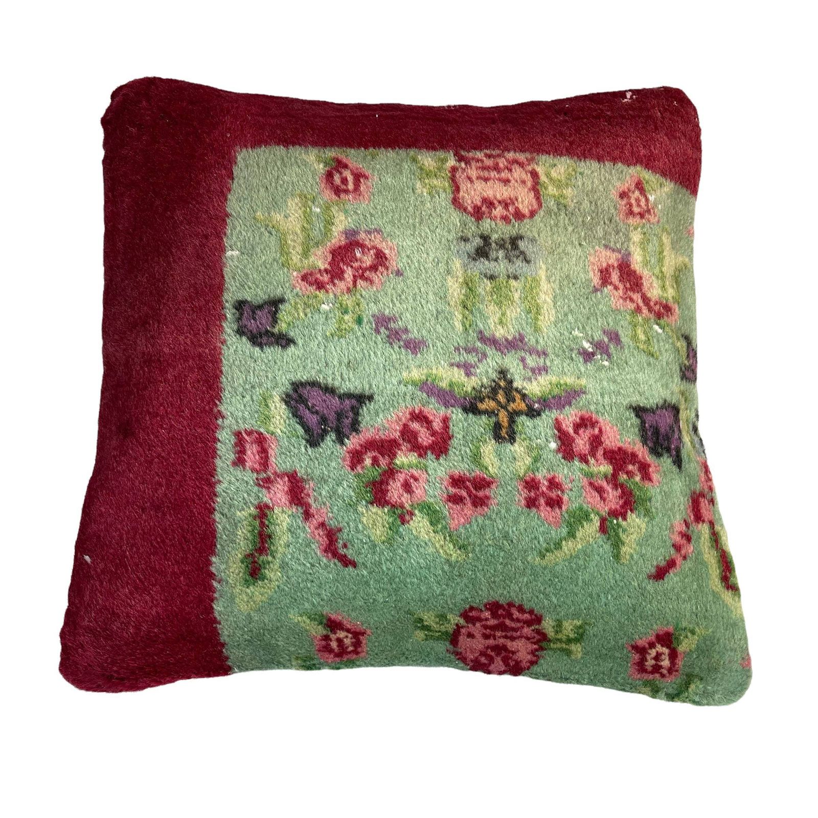18'' X 18'' Vintage Hand Made Rug Cushion Cover, 45 X 45 Cm Decorative Rug Pillow Cover, Large Vintage Turkish Rug Cushion Cover photo vintage
