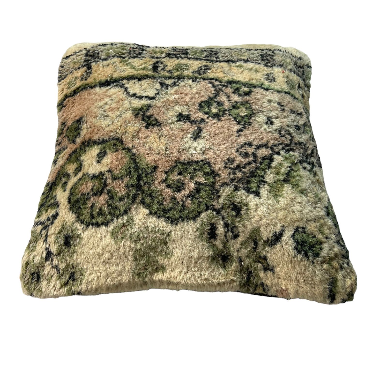18'' X 18'' Vintage Hand Made Rug Cushion Cover, 45 X 45 Cm Decorative Rug Pillow Cover, Large Vintage Turkish Rug Cushion Cover photo for sale
