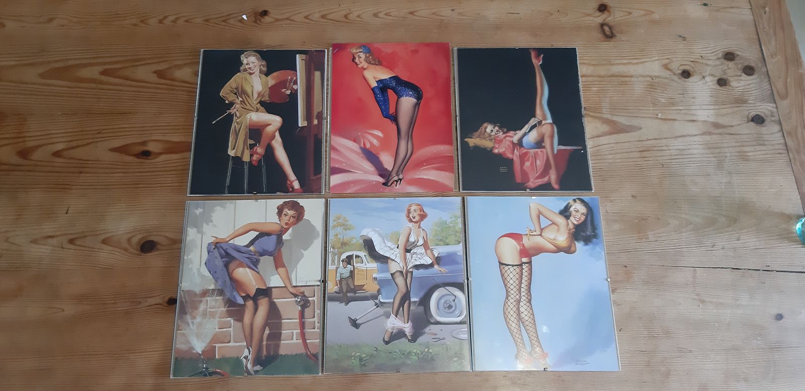6 Pin Up Glossy Posters From The 50s