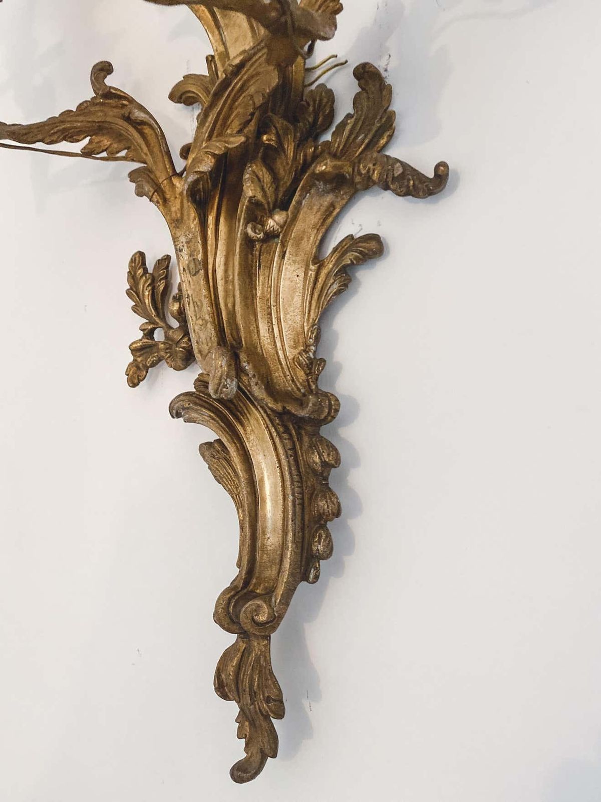 19th Century Pair Louis XV Style Gilt Bronze Appliques Or Wall Lights photo Lighting