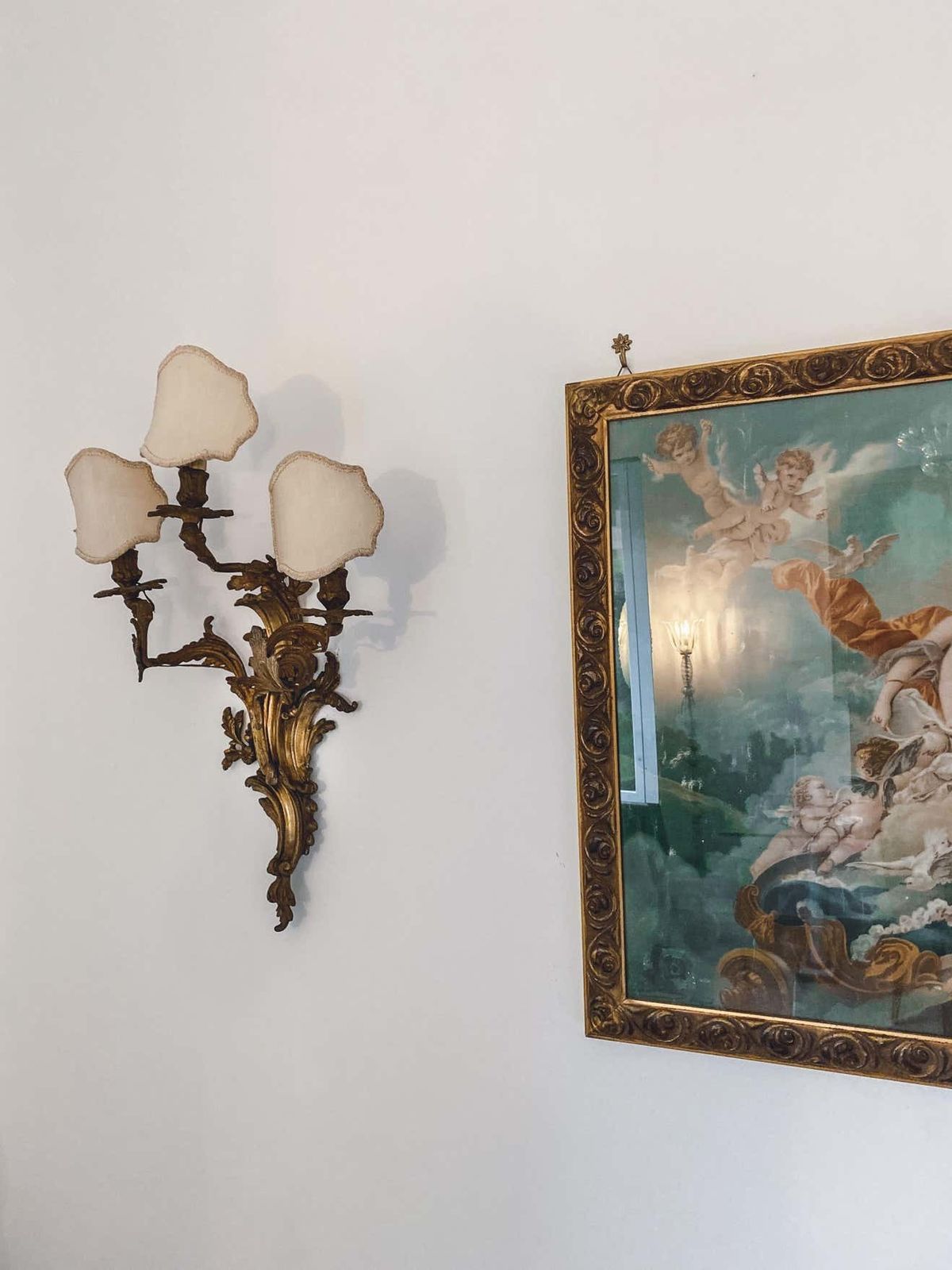 19th Century Pair Louis XV Style Gilt Bronze Appliques Or Wall Lights photo vinterior