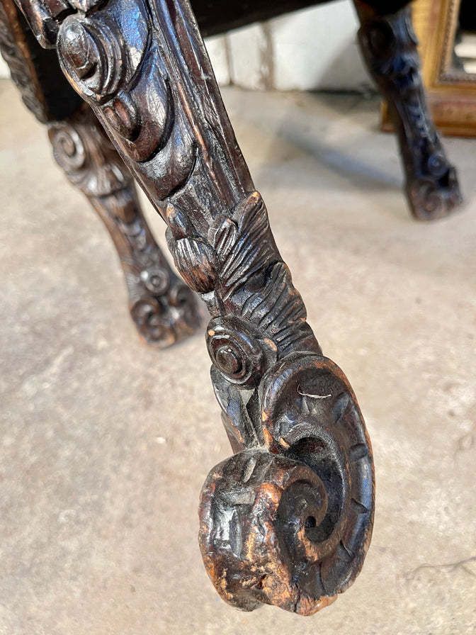 Antique Dutch Carved Hallway/Side Elbow Chairs Circa 1800 photo buy