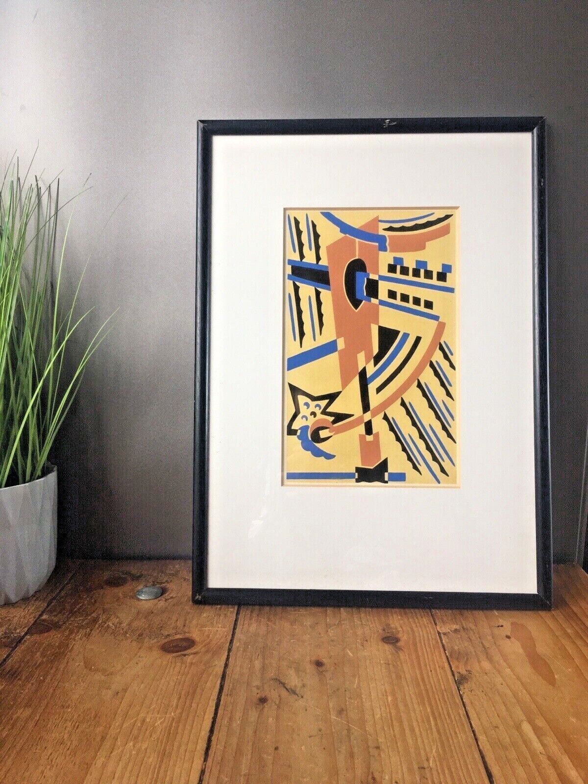 C1925 Serge Gladky Nouvelles Compositions Decoratives 1re Serie Pochoir Print 1st Series Stencil Plate Print photo vintage