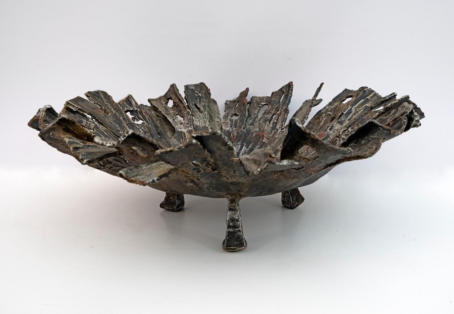 Salvino Marsura Brutalist Forged Iron Centerpieces, 1970s photo for sale