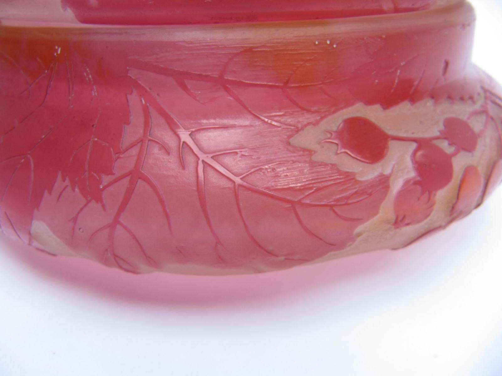 Emile Gallé Art Nouveau Art Glass Bowl And Cover Decorated With Berries And Leaves photo furniture