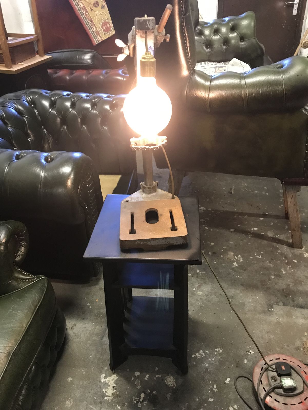 Upcycled De Wolf  Drill Press Quirky Table Lamp photo Lighting
