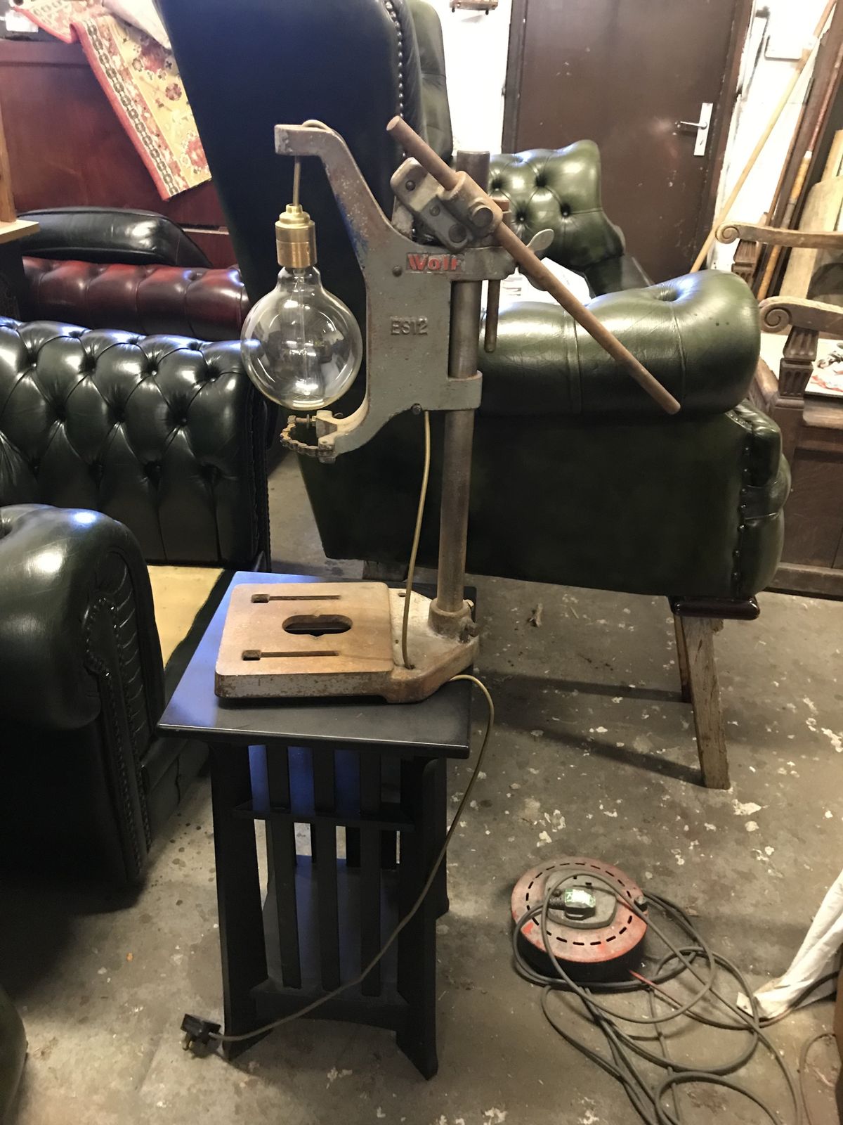 Upcycled De Wolf  Drill Press Quirky Table Lamp
