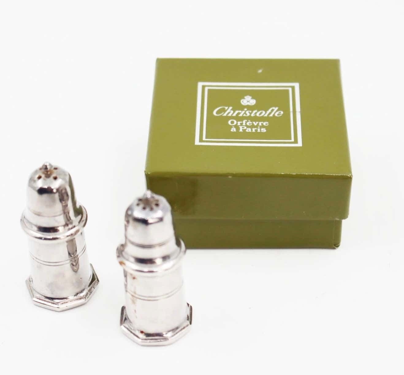 Pair Of Saltcellar And Pepperpot, Christofle House, 20th Century photo furniture