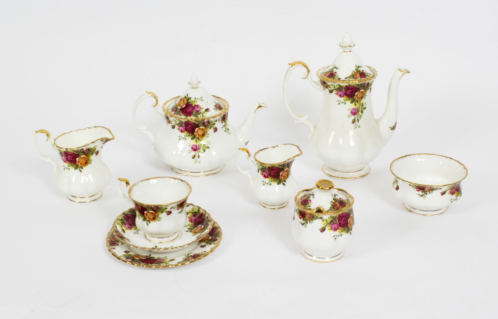 Vintage Royal Albert 12 Place Tea & Coffee Service Set Mid 20th Century photo furniture