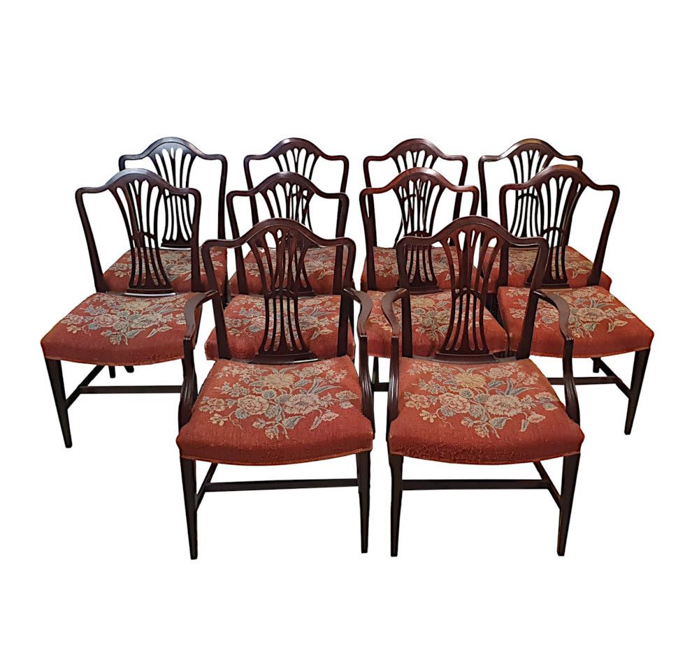 A Very Fine Set Of Ten Early 1900's Dining Chairs