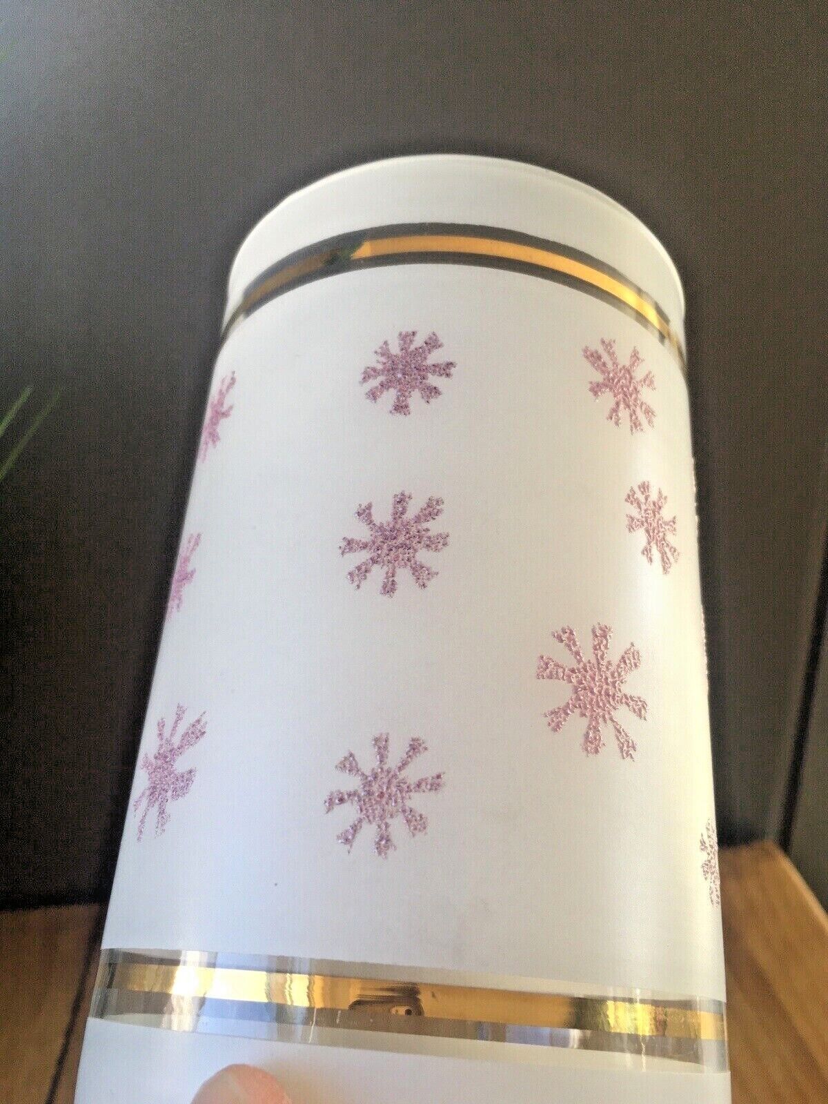 Retro 70's White & Pink Sugar Frosted Sun Snowflake Light Lamp Shade Vintage 60s photo buy
