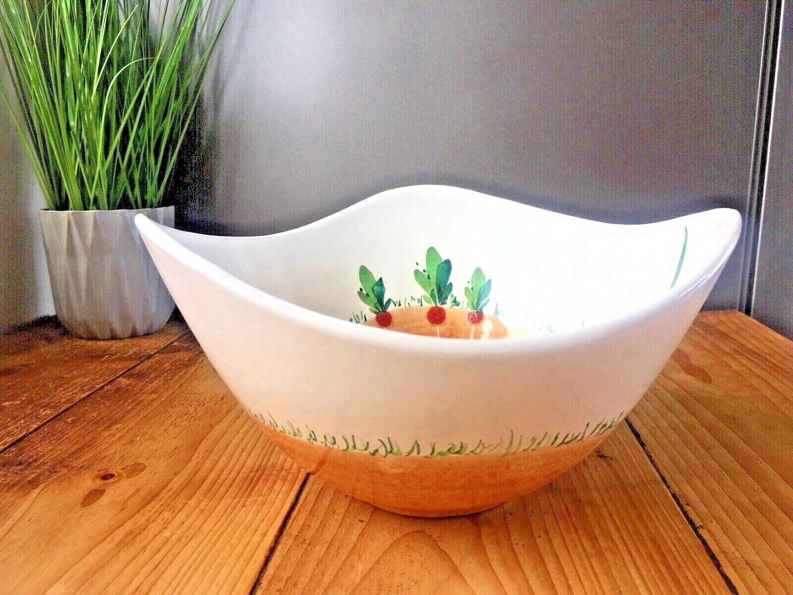 Mid Century 70's Italian Pottery Salad Veg Pasta Bowl Retro Modern Italy 3751 photo 55.0