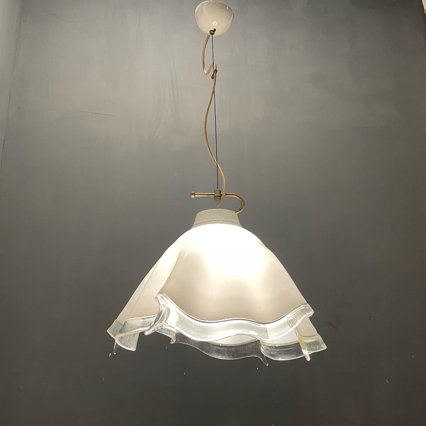 Italian Midcentury Murano Glass Light Pendant photo for sale