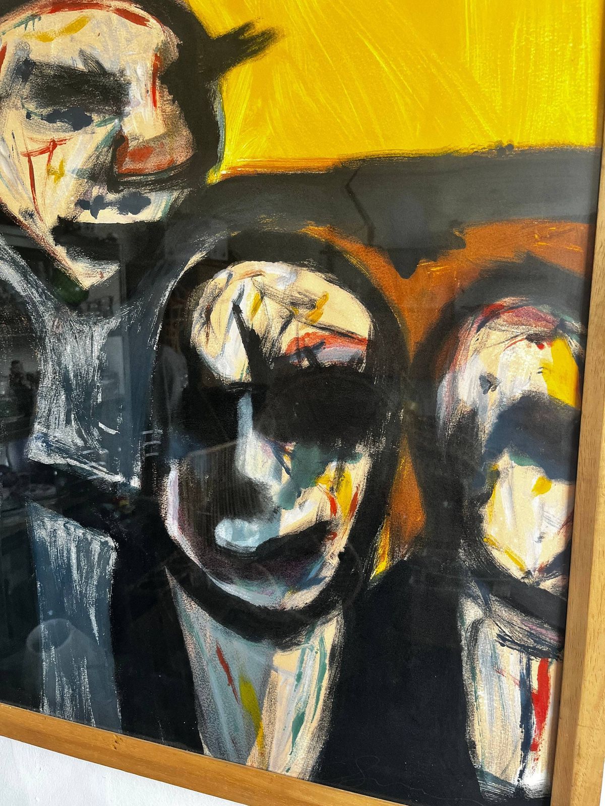 Framed Painting Of 4 Abstract People / Gift/ Wall Hanging photo for sale