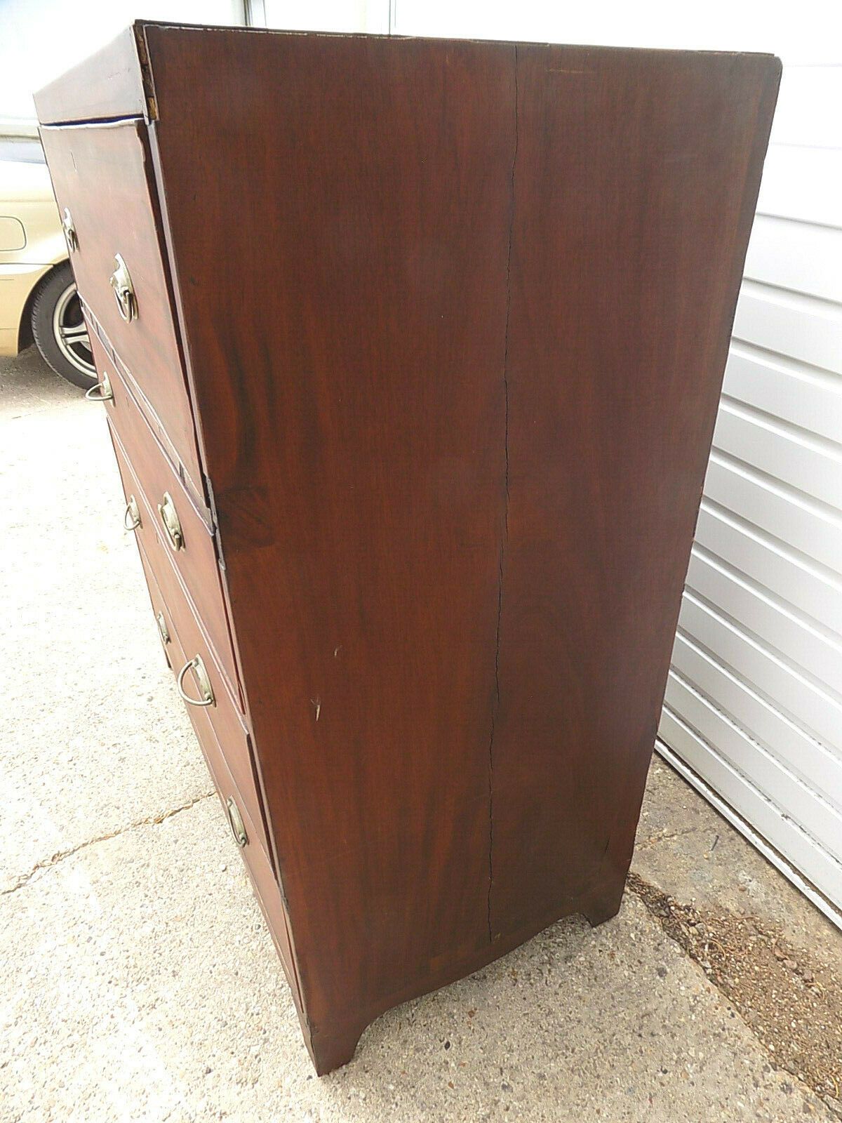 photo furniture Edwardian Mahogany Inlaid Secretaire Bureau Desk Drawers Writing Office Bracket