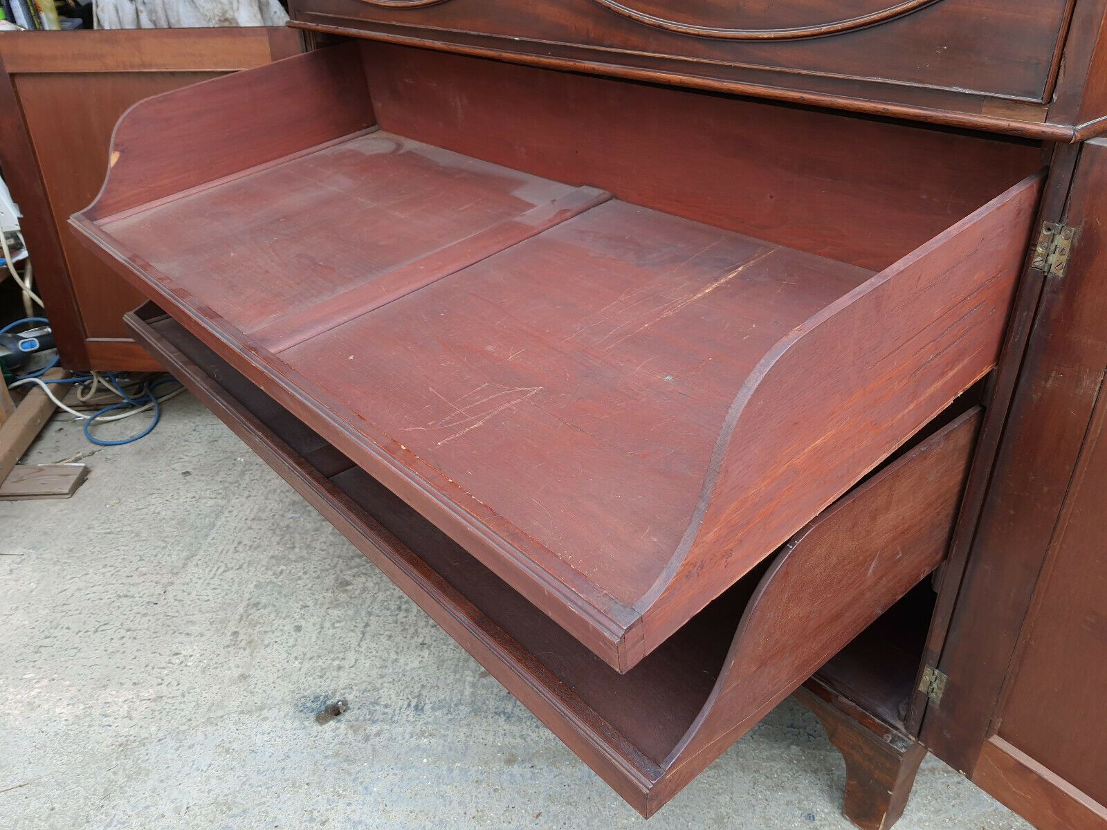 Victorian Antique Mahogany Secretaire Bureau Writing Desk Drawers Bracket Feet photo buy