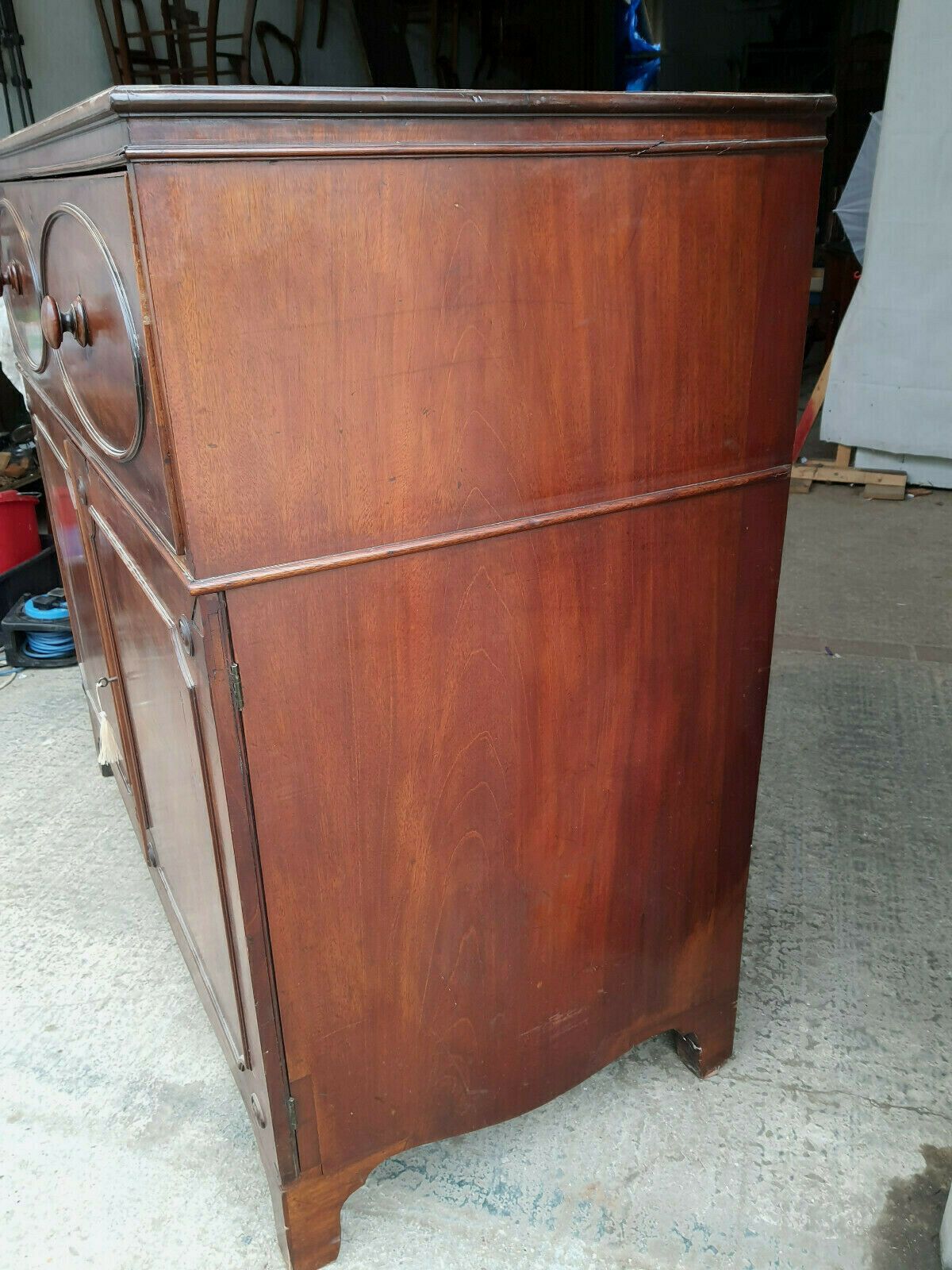 435.0 Victorian Antique Mahogany Secretaire Bureau Writing Desk Drawers Bracket Feet photo