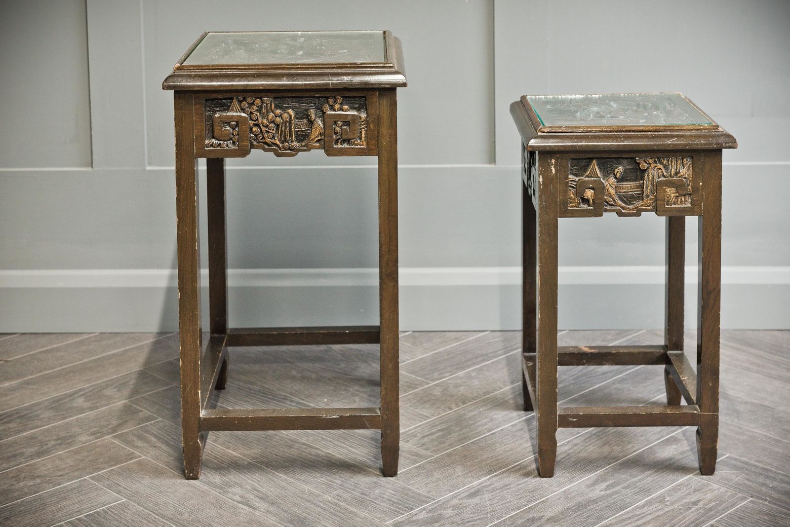 675.0 Chinese Carved Quadruple Nest Of Tables photo