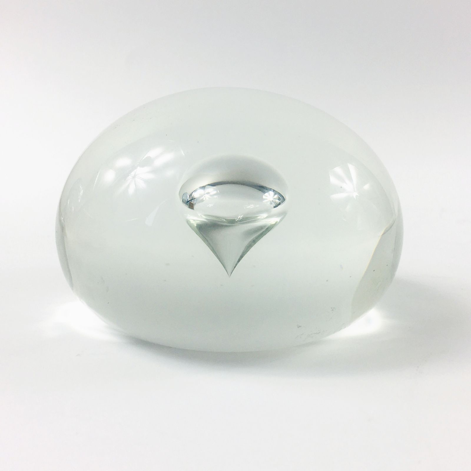 Signed Barbini Murano Transparent Art Glass Paperweight, Italy, 1970s photo Home Decor