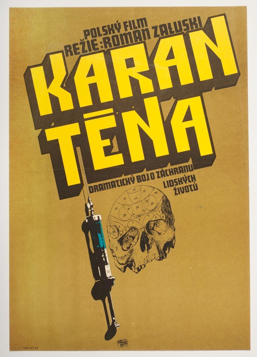 Original Film Poster, The Epidemic, Ján Meisner, 1973, Genuine Czech Vintage Print