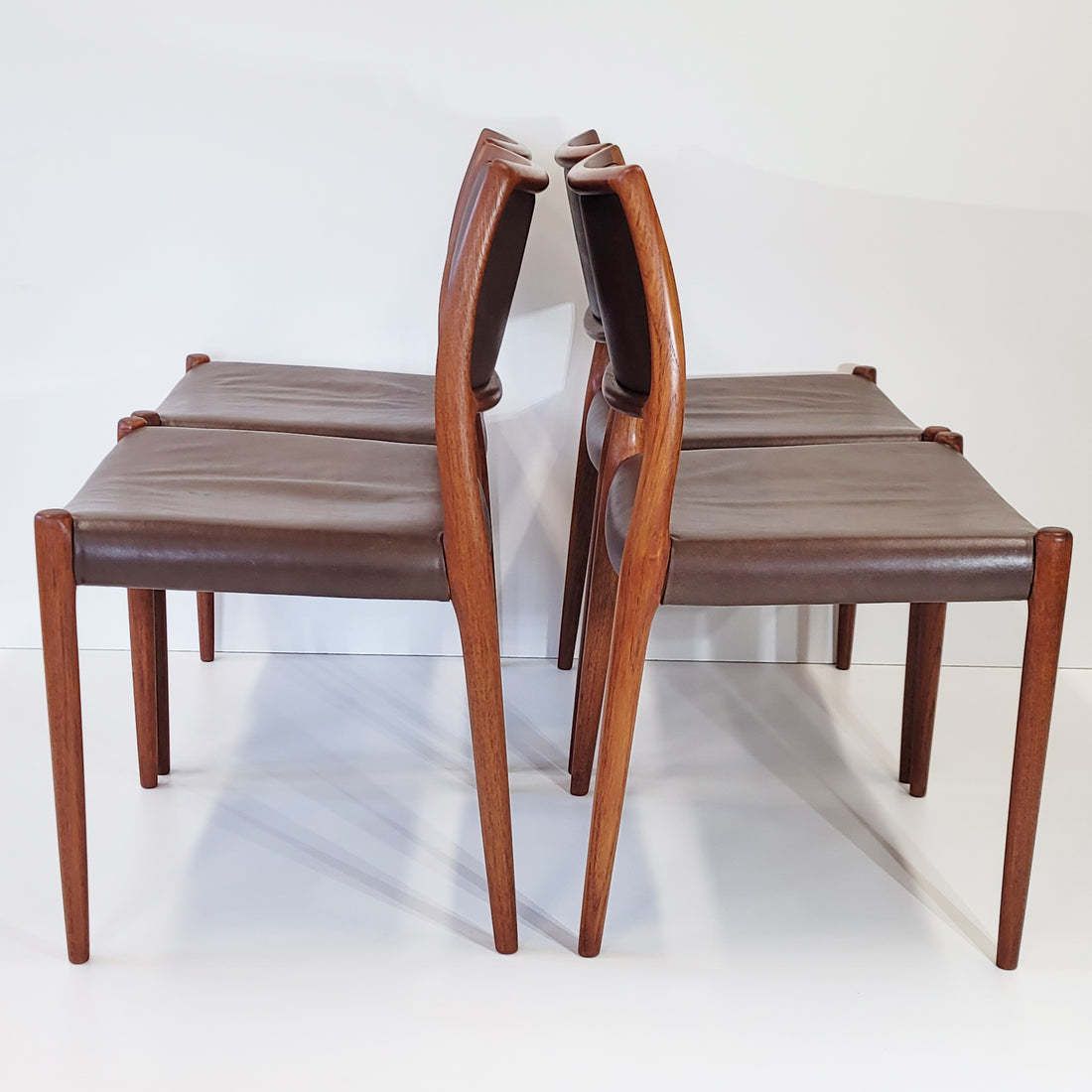 Niels Otto Møller #80 Teak Dining Chairs Set Of Four