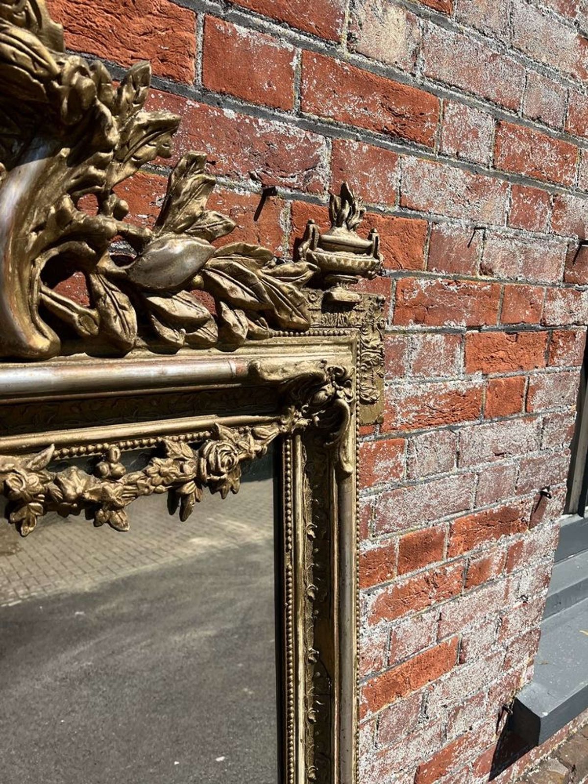 An Exceptional Large Antique Italian 19th C Silver/Gilt Mirror. photo Home Decor