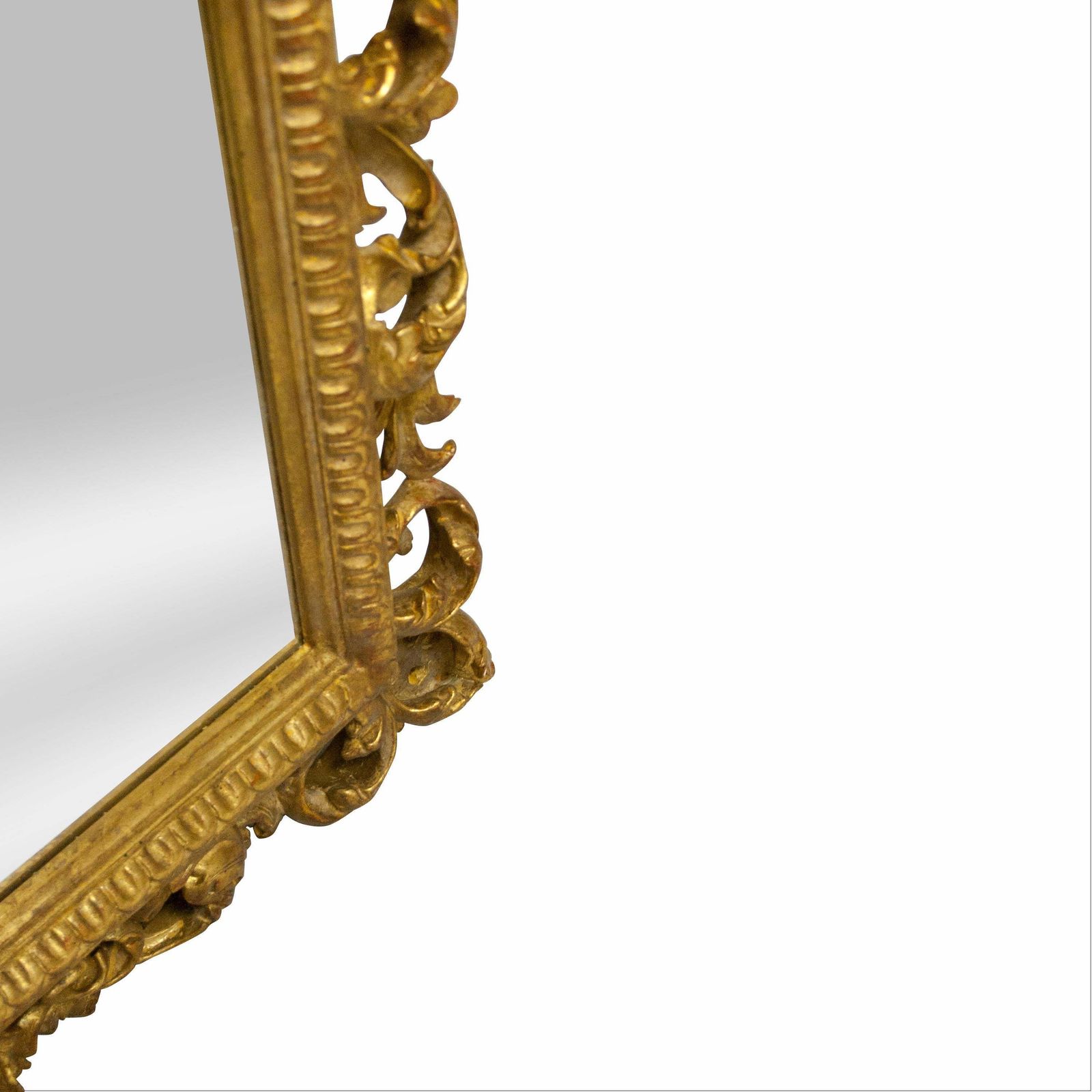 Neoclassical Empire Gold Hand Carved Wooden Square Mirror, Spain, 1970 photo Home Decor