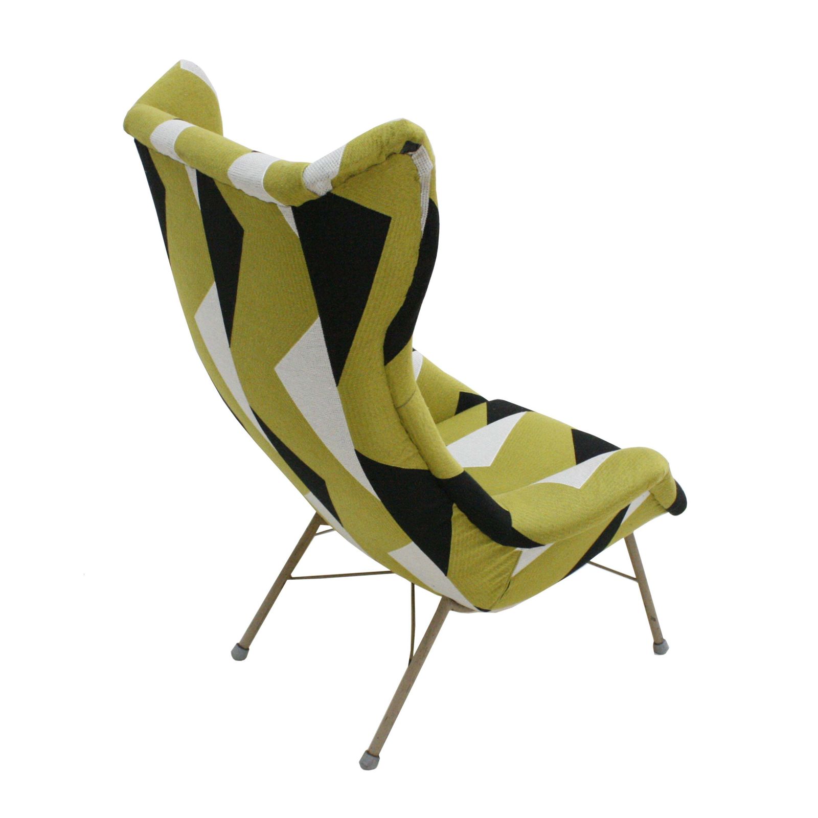 Miroslav Navratil's Mid Century Armchair Geometric Fabric, Czech Republic photo Furniture
