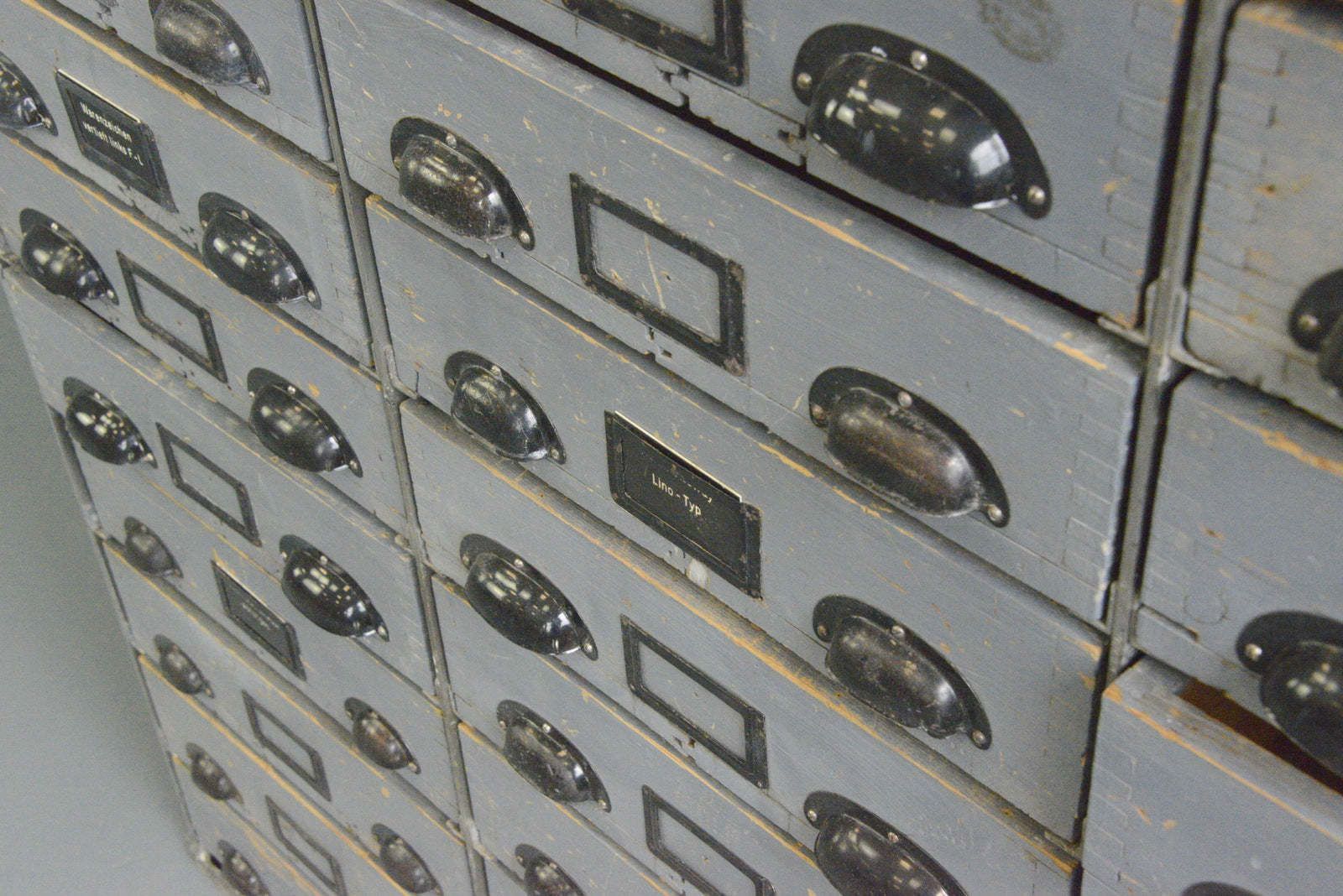 photo buy Large Bank Of German Industrial Drawers Circa 1950s
