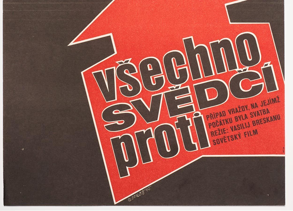 Original Film Poster, All The Evidences Against Him, Alexej Jaroš, 1975, Genuine Czech Vintage Print photo for sale