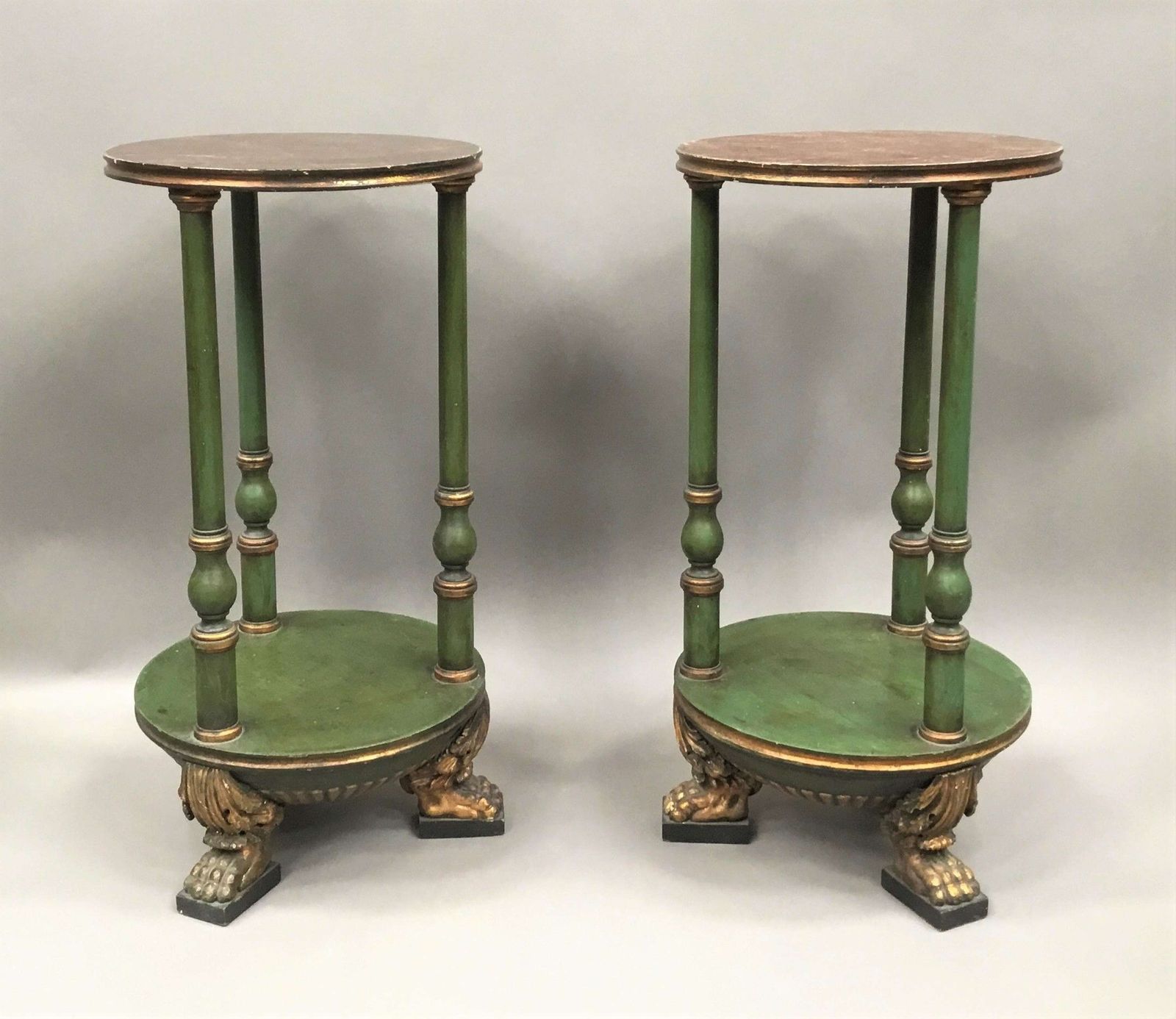 Impressive C19th Pair Of Painted Swedish Occasional Tables / Stands