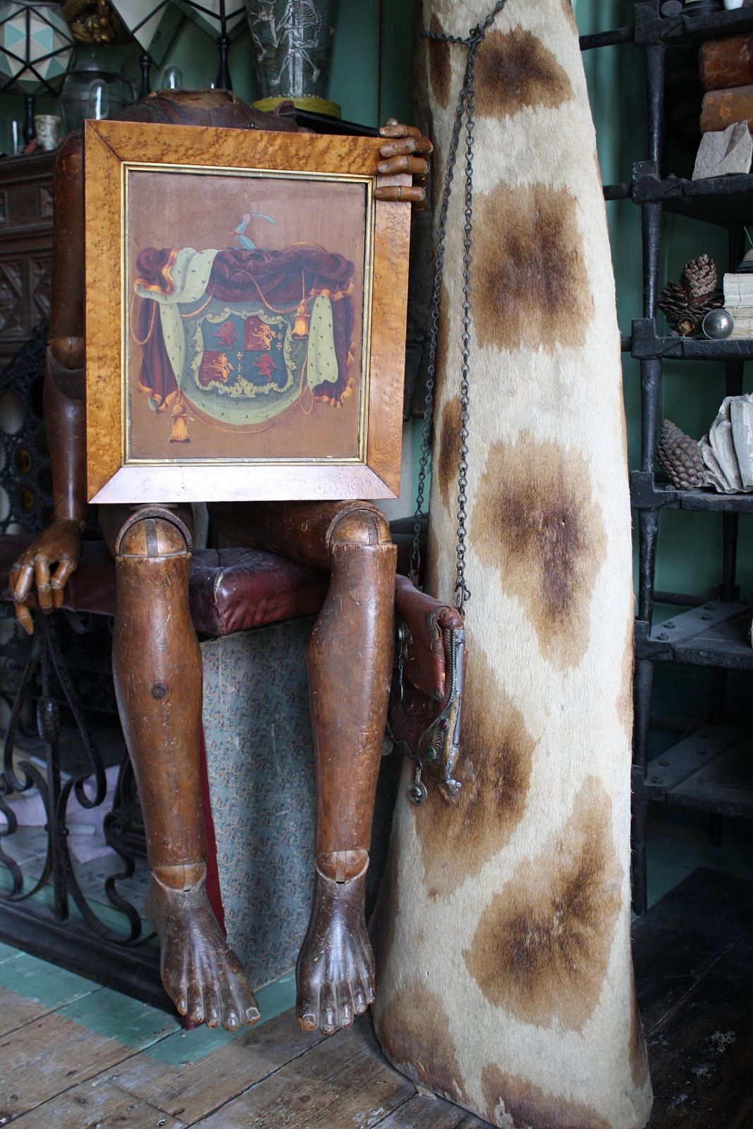 Large English Country House 19thc Oil On Board Armorial Coat Of Arms Coach Panel photo furniture