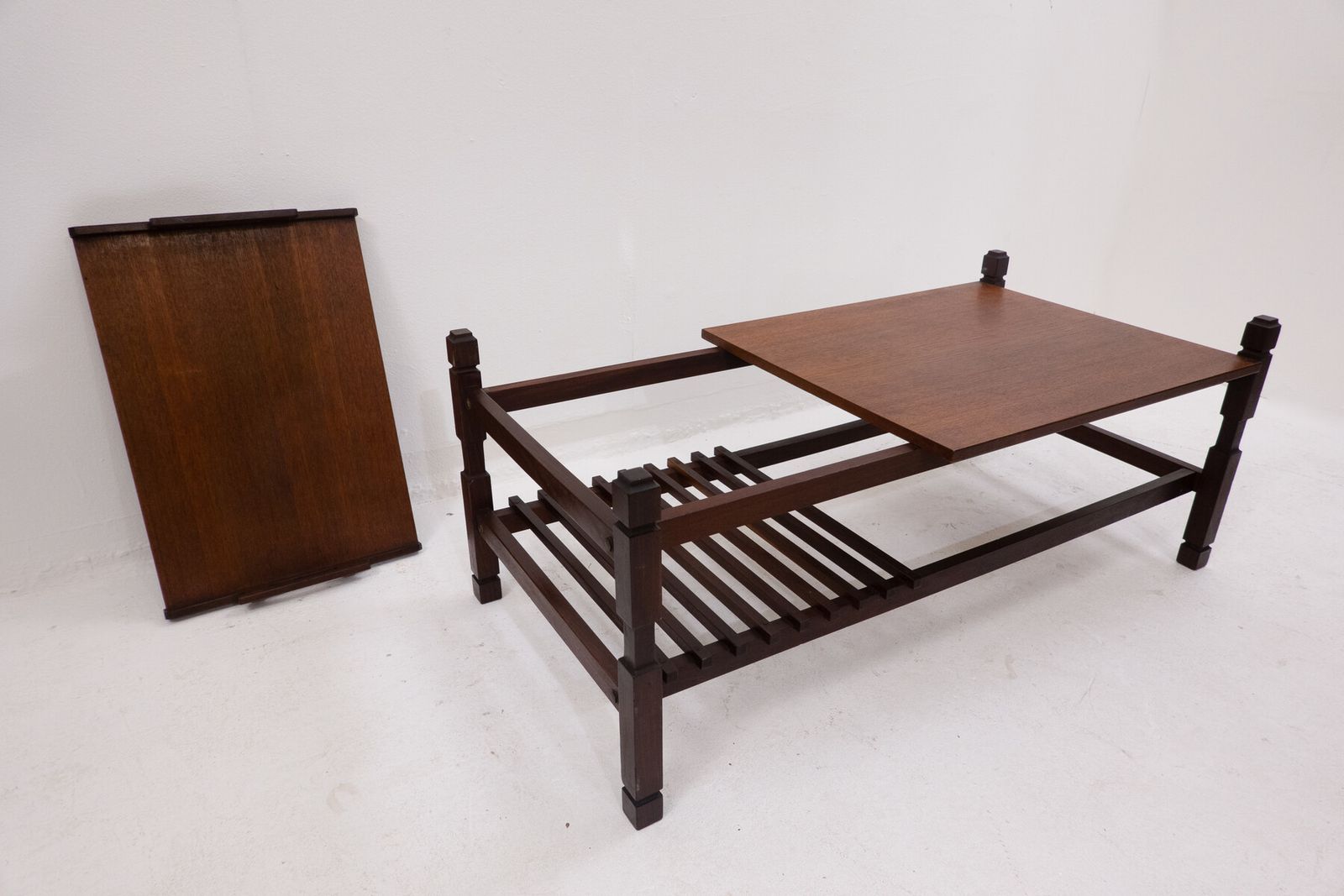 Mid Century Modern Coffee Table With Removable Tray photo for sale