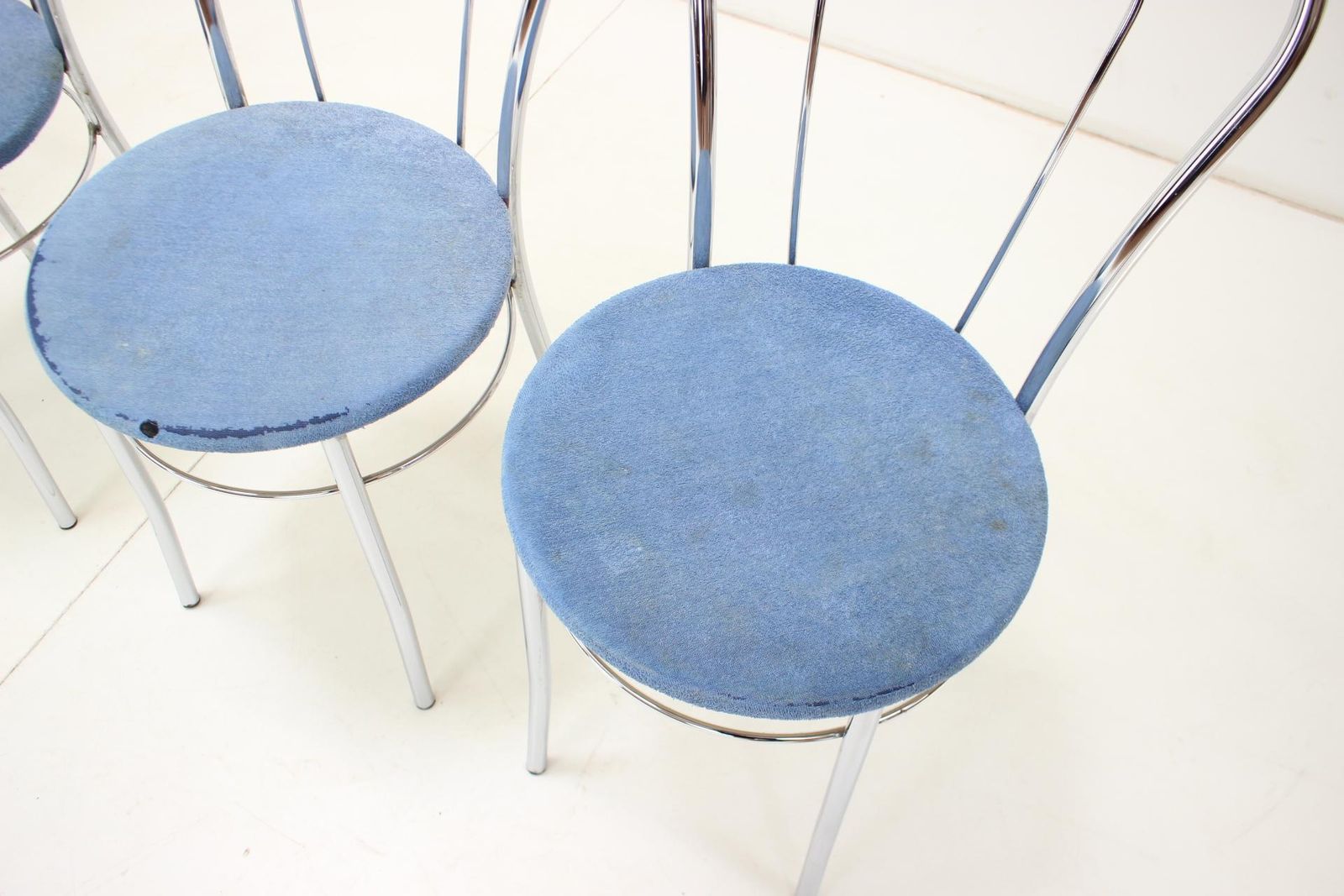1980s Set Of Four Chrome Dining Chairs, Italy photo vinterior