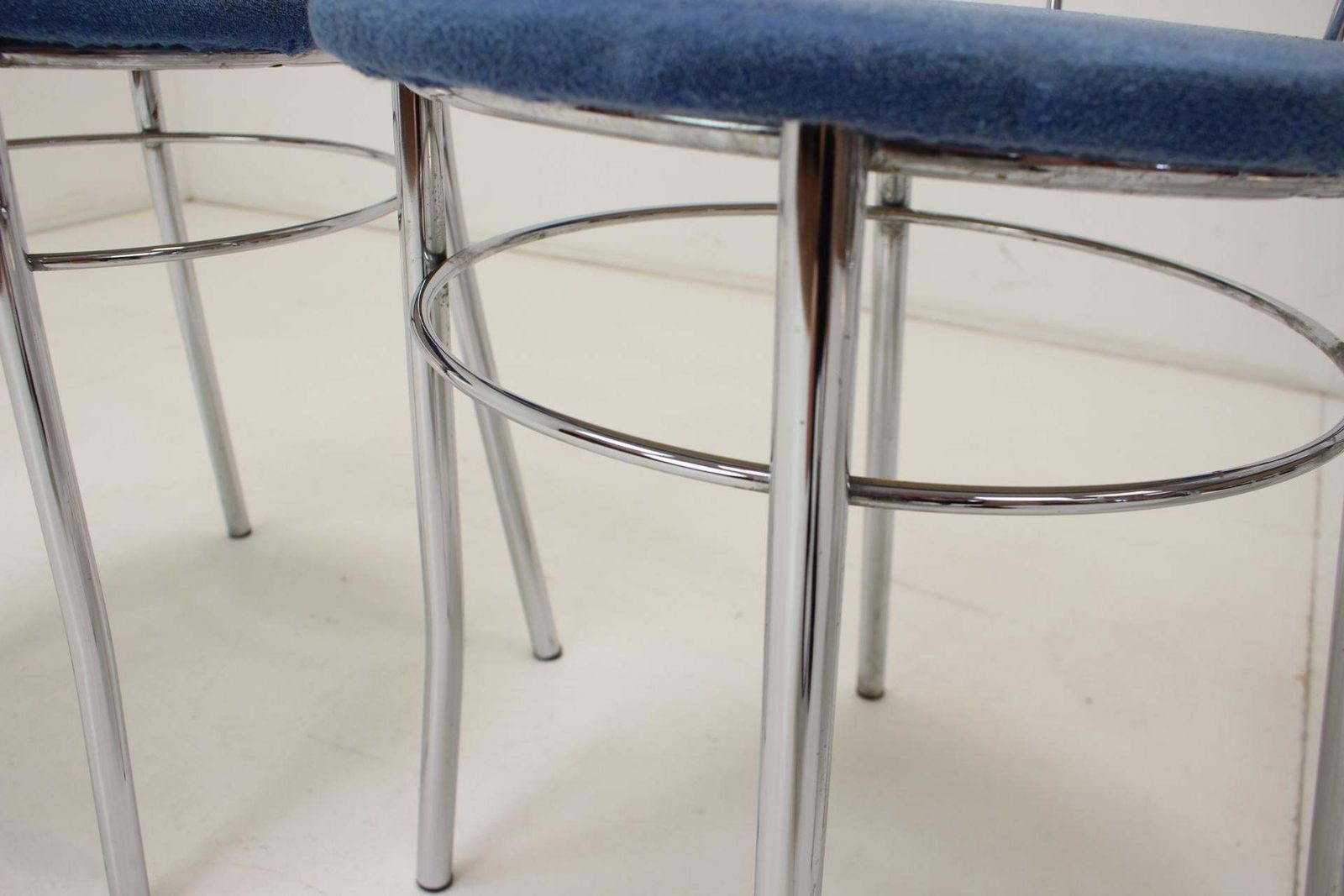 1980s Set Of Four Chrome Dining Chairs, Italy photo buy