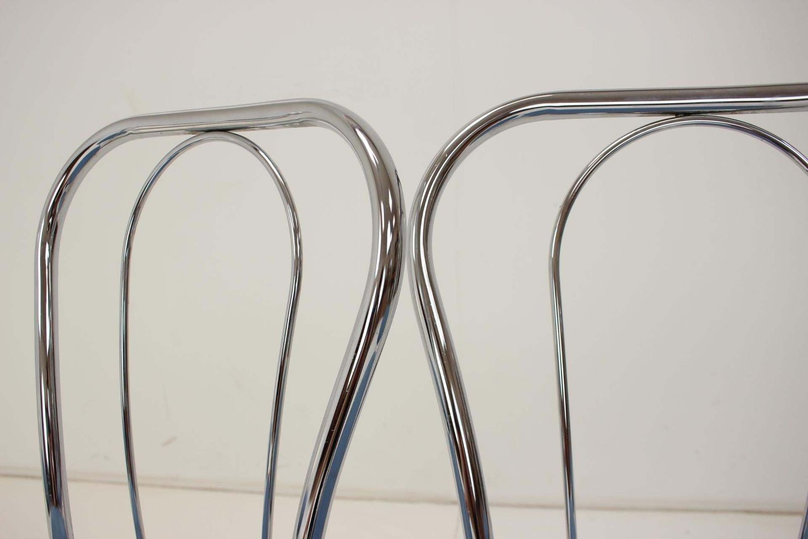 1980s Set Of Four Chrome Dining Chairs, Italy photo vintage