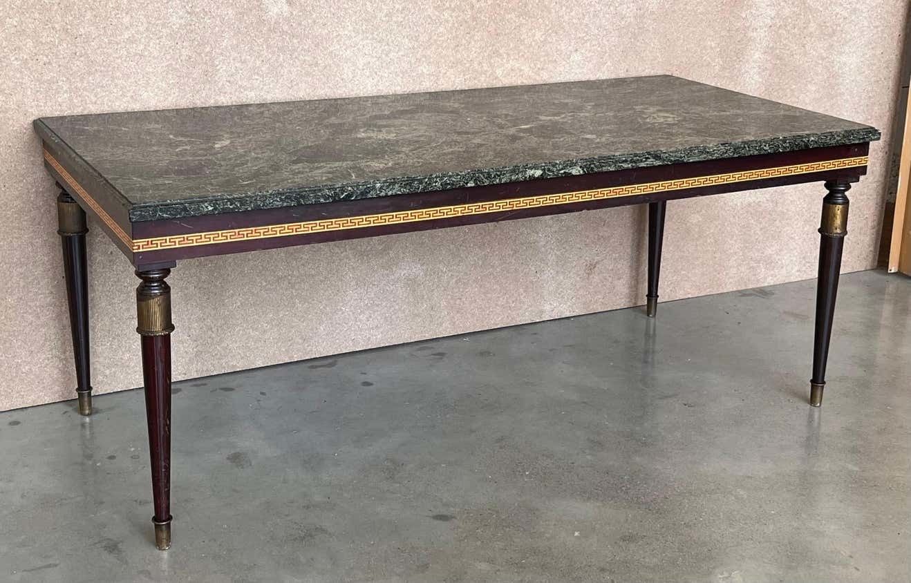 Set Of Three Italian Modernist Midcentury Bronze Mounted Coffee Tables photo vintage