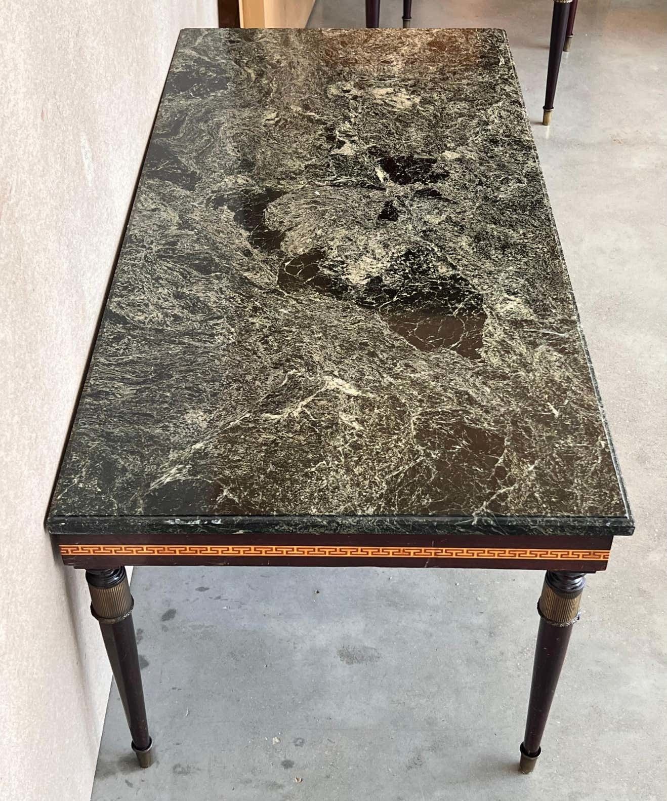 photo for sale Ensemble de trois tables basses modernistes italiennes mid-century à montures en bronze