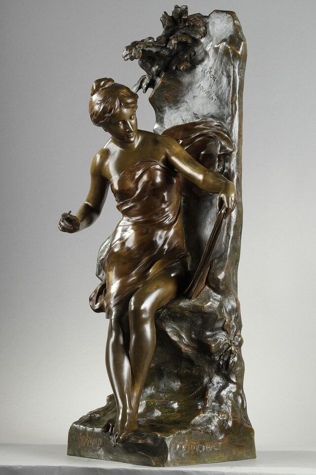 Sculpture Memoria In Patinated Bronze Signed Emile Louis Picault Late 19th Century photo buy