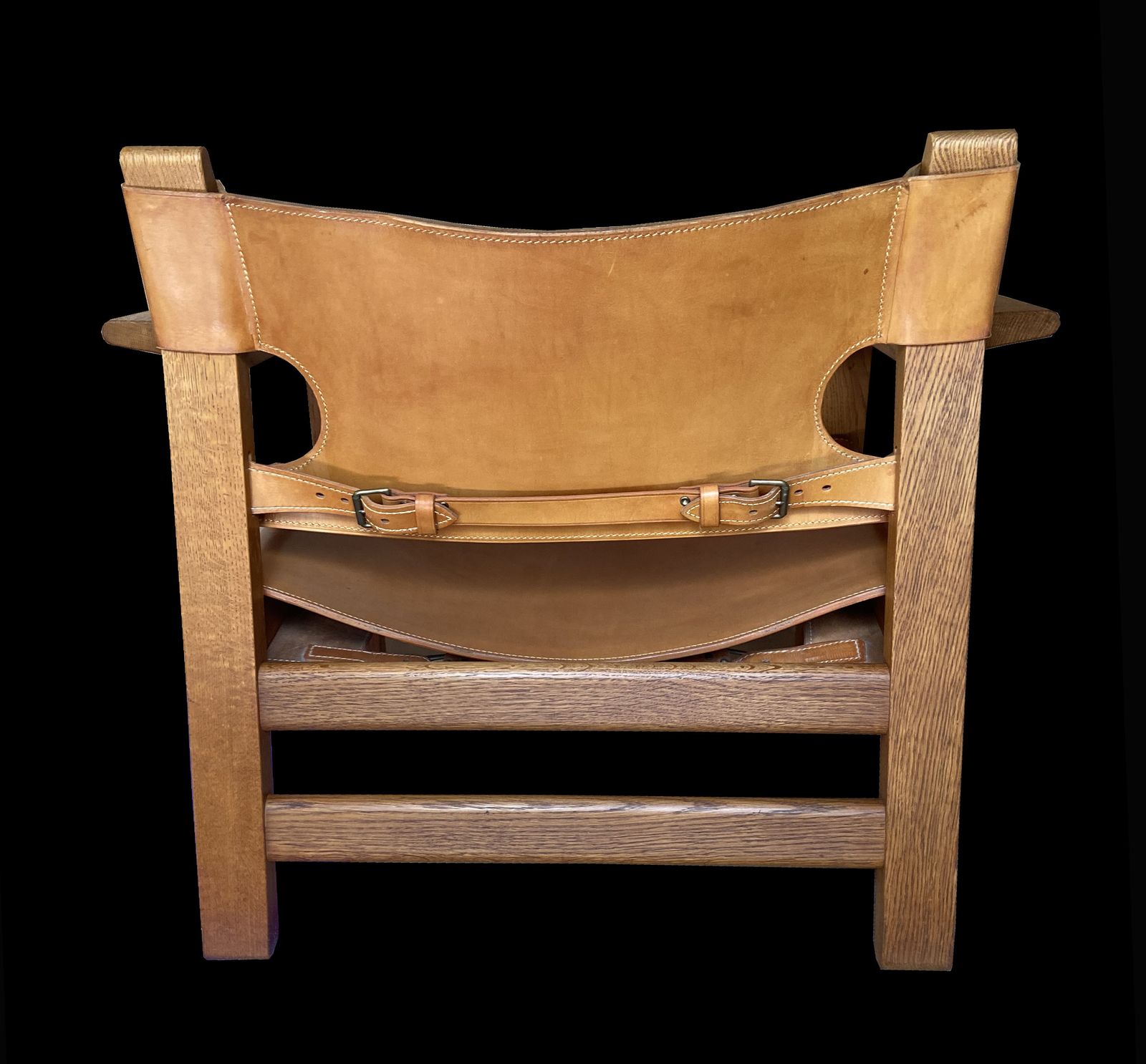 Spanish Chair By Borge Mogensen For Fredericia In Oak And Cognac Leather photo for sale