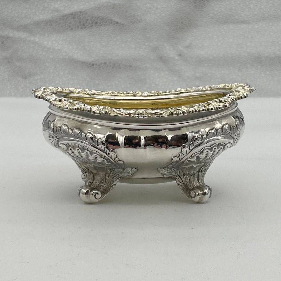 Early 19th Century Antique George IV Silver Set Four Salts London 1823 Joseph Angell photo vinterior