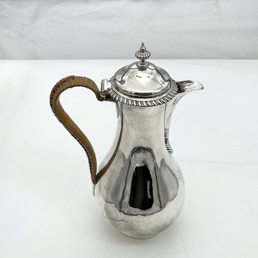 Mid 18th Century Antique George II Silver Coffee Jug London 1759 Augustin Le Sage photo furniture