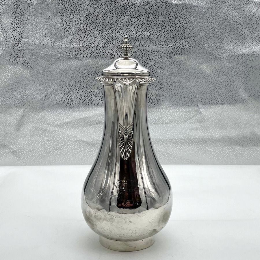 Mid 18th Century Antique George II Silver Coffee Jug London 1759 Augustin Le Sage photo for sale