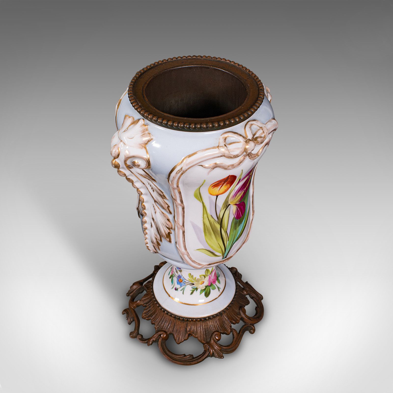 Antique Mantlepiece Vase, French, Ceramic, Planter, Jardiniere, 1900 photo 1095.0