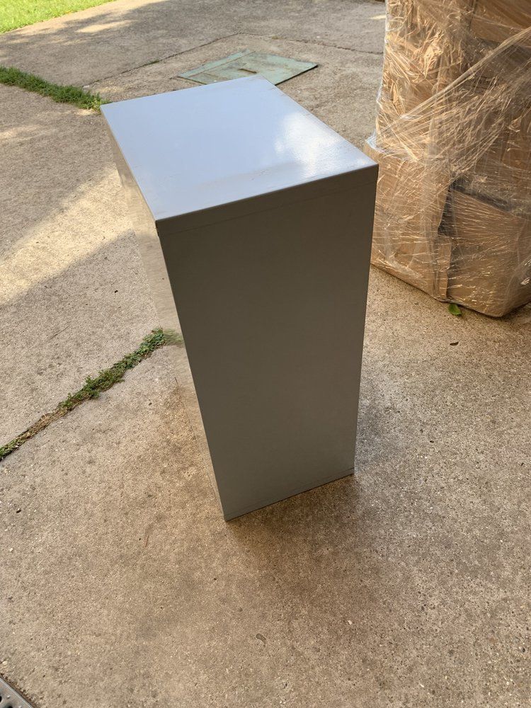 Industrial Grey Metal Chest Of Drawers, 1980s photo furniture